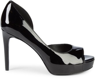 nine west black peep toe pumps