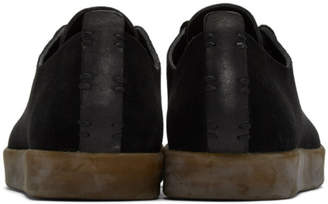 Feit Black Suede Hand-Sewn Latex Low Sneakers