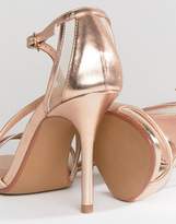 Thumbnail for your product : Head Over Heels By Dune by Dune Rose Gold Metallic Heeled Sandals