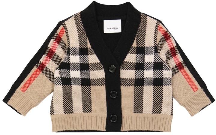 Burberry Children Baby checked wool and cashmere cardigan - ShopStyle  Girls' Sweaters