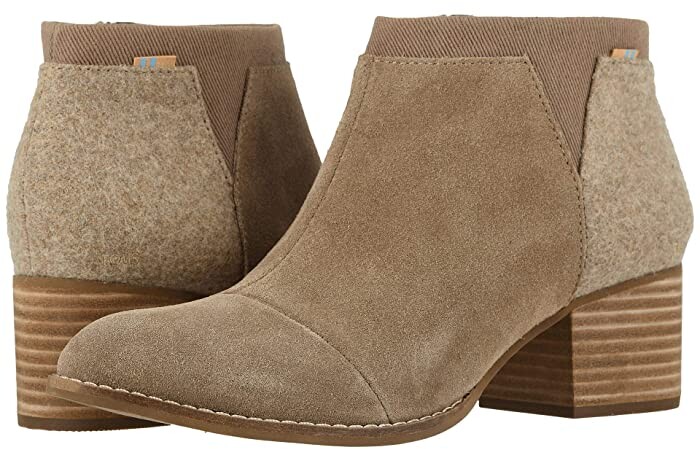 desert taupe suede and felt women's lacy booties