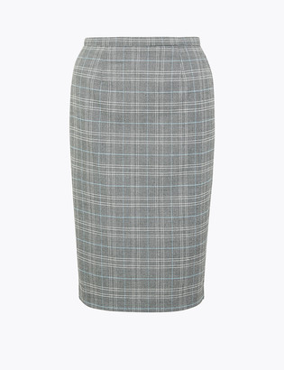 Marks and Spencer Checked Knee Length Pencil Skirt