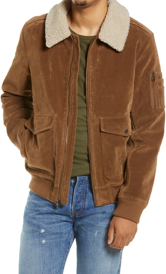 Shearling Collar Leather Jacket Mens | Shop the world's largest 