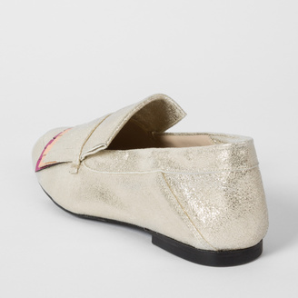 Paul Smith Women's Metallic Suede 'Freya' Loafers With Coloured Fringing