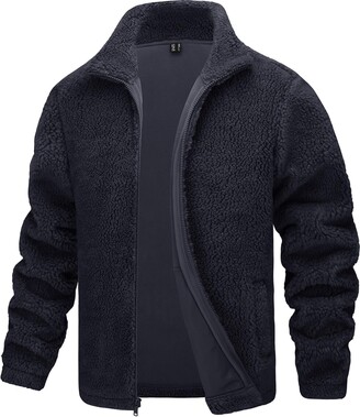 KEFITEVD Men's Full Zip Fleece Jacket Comfortable Windproof Coat