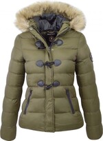 Thumbnail for your product : Brave Soul Womens Ladies Designer Faux Fur Hooded Short Jacket Quilted Puffer Padded Coat UK 12 / Medium Khaki