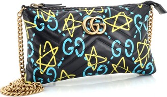 Gucci GG Marmont Chain Shoulder Bag GucciGhost Matelasse Leather Mini