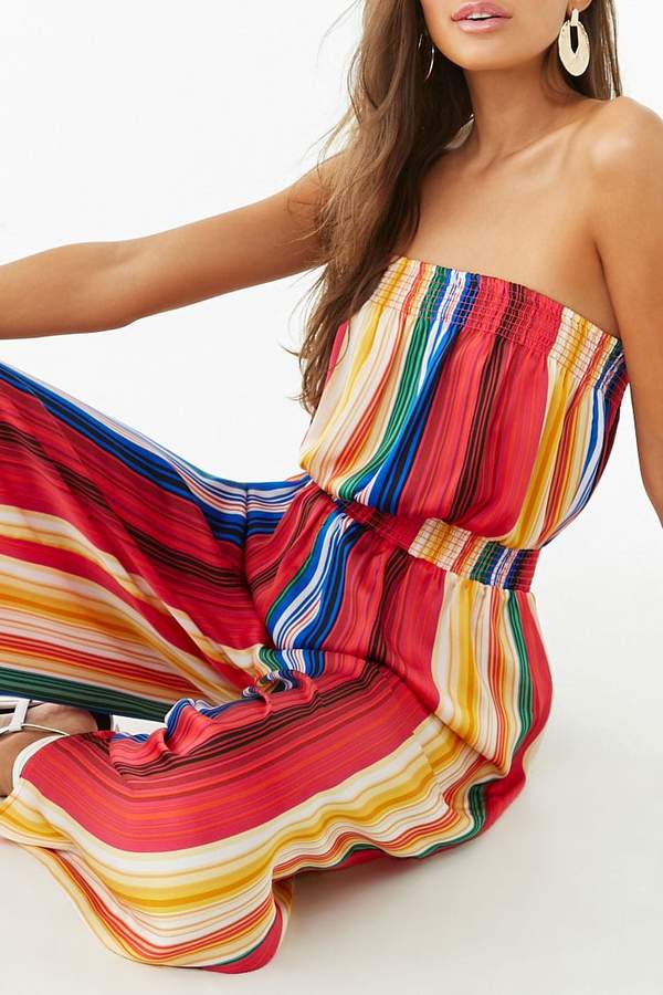 Multicoloured Jumpsuit Forever 21 Jumpsuit Striped Eliza Striped