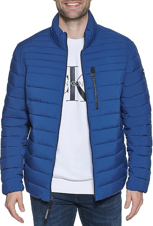 Calvin Klein mens Lightweight Water Packable Down Puffer Jacket and Big Tall) (Denim Blue) Men's Jacket - ShopStyle