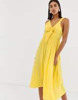 Thumbnail for your product : Vero Moda crinkle tie front maxi dress