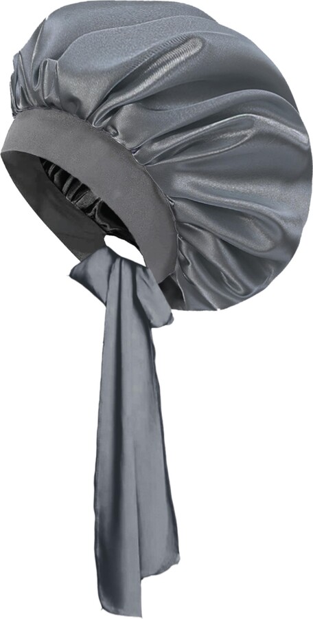 NIGHT Satin Bonnet, Tie, Adjustable, Oversized