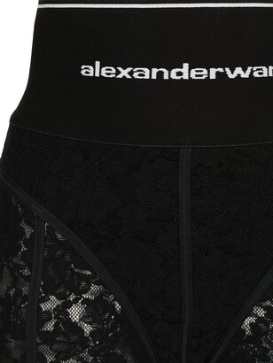 Alexander Wang Logo-Waistband Lace Panelled Leggings