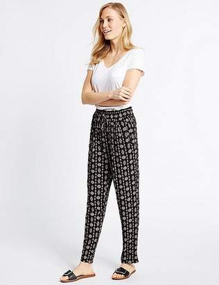 Marks and Spencer Printed Tapered Leg Trousers