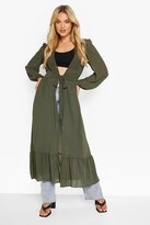 Thumbnail for your product : boohoo Tiered Panel Maxi Belted Kimono