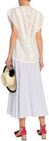 Thumbnail for your product : Zimmermann Lace-trimmed Broderie Anglaise Silk And Cotton-blend Top
