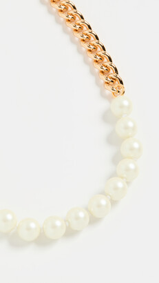 Kenneth Jay Lane Gold Plate Necklace with Imitation Pearls
