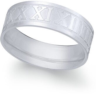 Sutton by Rhona Sutton Men's Stainless Steel Roman Numeral Band