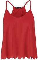 Thumbnail for your product : boohoo NEW Womens Scallop Split Back Cami in Polyester