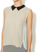 Thumbnail for your product : L'Agence Silk Colorblock Keyhole Blouse