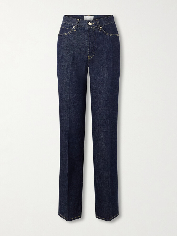 Frame The Vertical High-rise Straight-leg Jeans - Blue