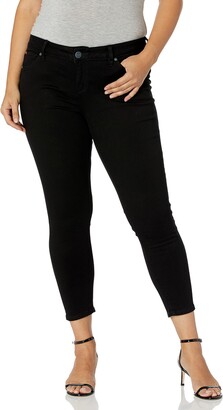 SLINK Jeans Women's Plus Size Black Ankle Skinny