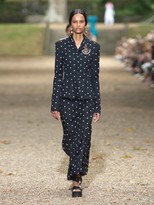 Thumbnail for your product : Erdem Tomasso Ditsy-embroidered Crepe Jacket - Black White