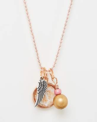 Palm Springs Mini with Golden Bead and Angel Wing Charm Necklace