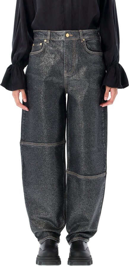 Ganni Shimmery Foil Stary Jeans