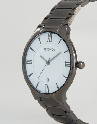 Sekonda Black Bracelet Watch With White Dial Exclusive To ASOS