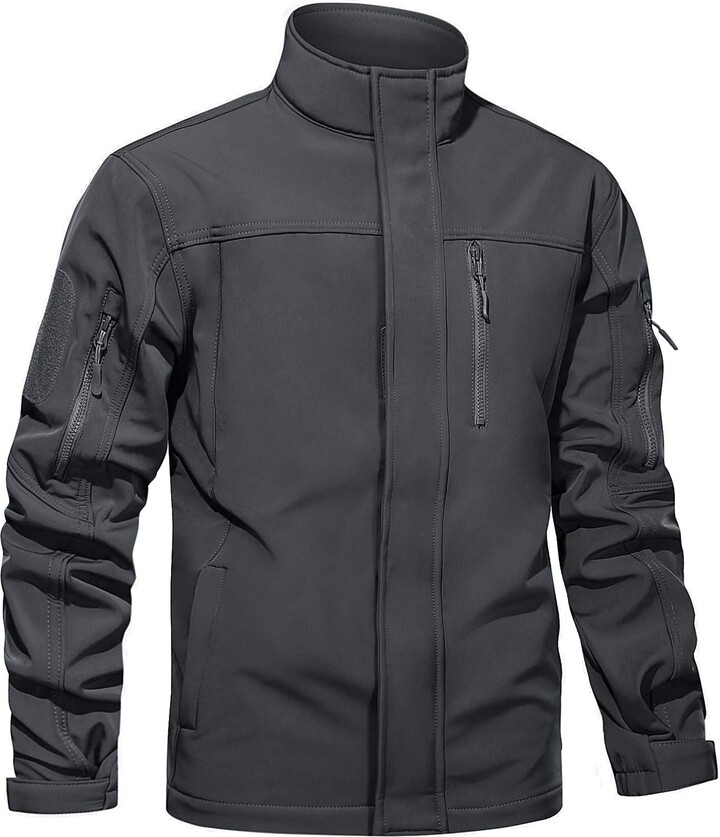 TACVASEN Fleece Jacket Mens Waterproof Work Jacket Softshell Rain