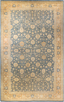 The Twillery Co. One-of-a-Kind Hayner Hand-Knotted 12'2" x 20'7" Area Rug in Blue/Beige/Orange