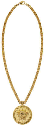Versace Gold Large Round Medusa Chain Necklace