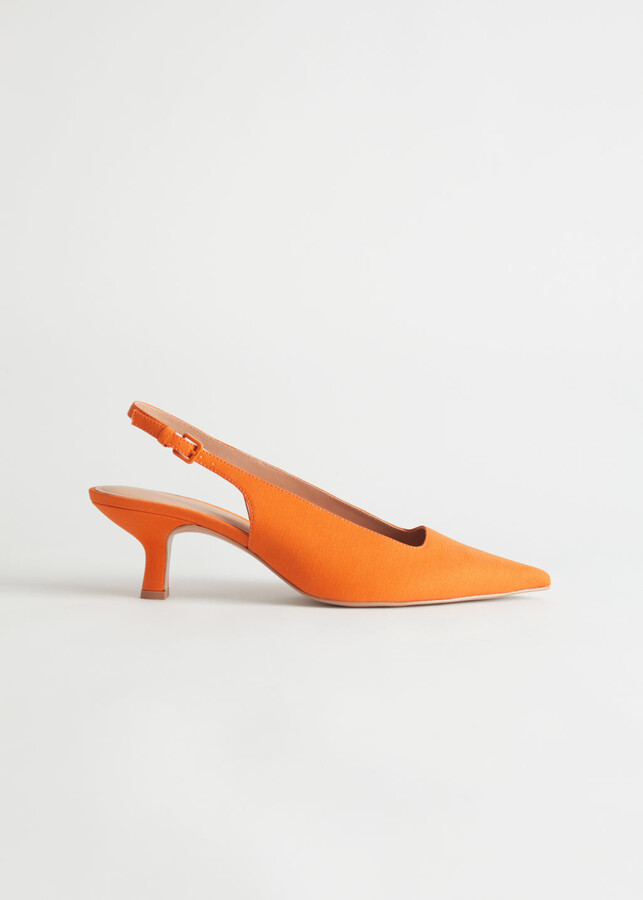 orange kitten heels