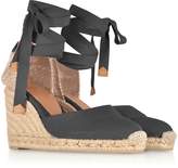 Thumbnail for your product : Castaner Carina Black Canvas Wedge Espadrilles