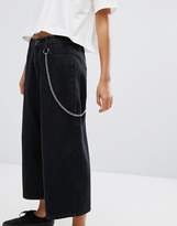 Thumbnail for your product : Daisy Street Wide Leg Skater Jeans With Chain