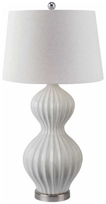 Abbyson Living Penny Fluted Table Lamp, White