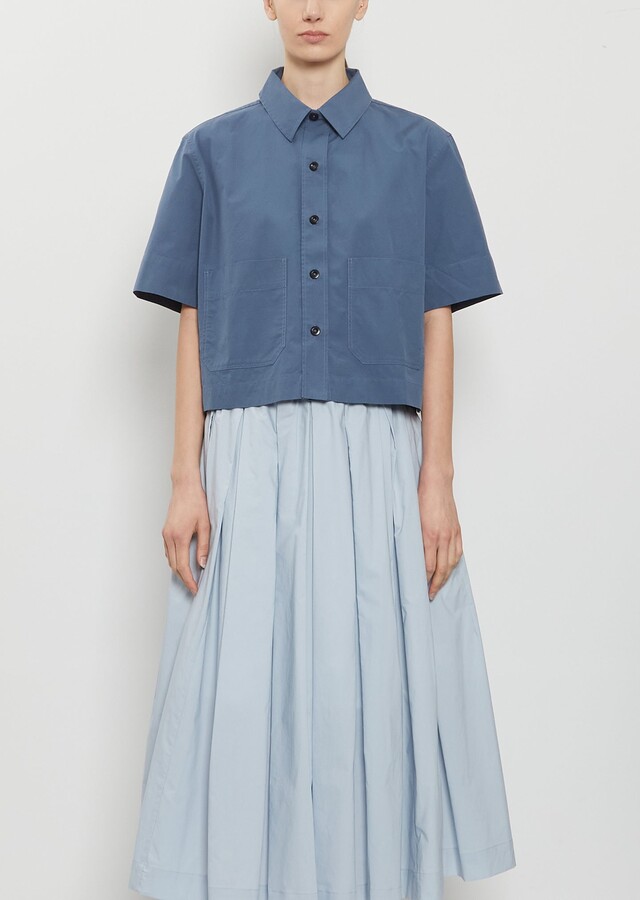 Mhl By Margaret Howell Cropped Uniform Cotton Shirt