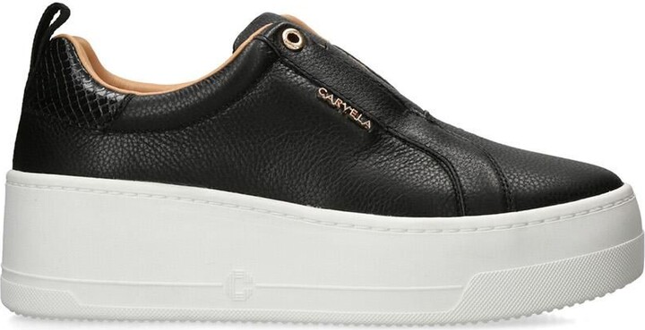 Carvela Connected Laceless Leather Platform Trainers ShopStyle