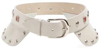 Isabel Marant Studded Leather Waist Belt - Womens - White