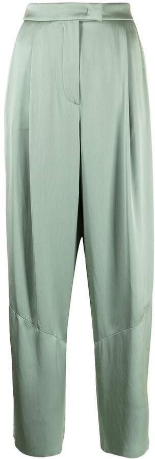 Giorgio Armani High-Waisted Silk Trousers - ShopStyle Pants