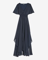 Thumbnail for your product : Express Smocked Waist Flutter Sleeve Midi Dress