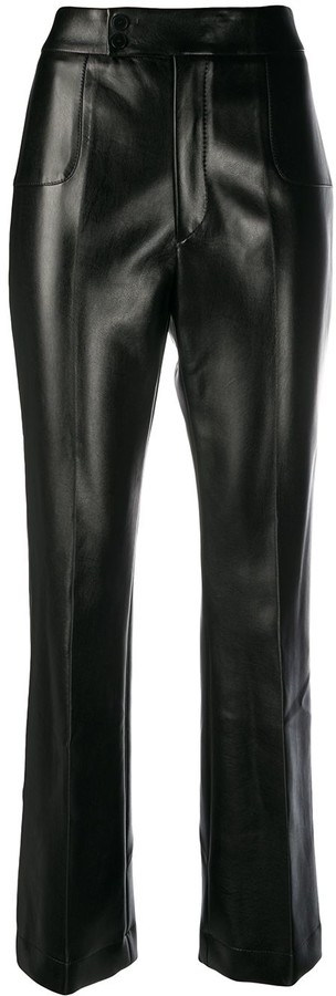 patent leather flare pants