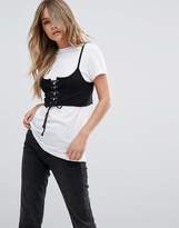 Thumbnail for your product : Brave Soul Maca T Shirt With Corset Bralette