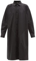 Thumbnail for your product : eskandar Woven-stripe Cotton-poplin Shirt Dress - Black