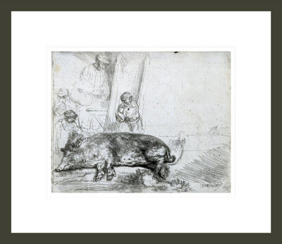 1000Museums The Hog by Rembrandt van Rijn - Framed Giclee Print