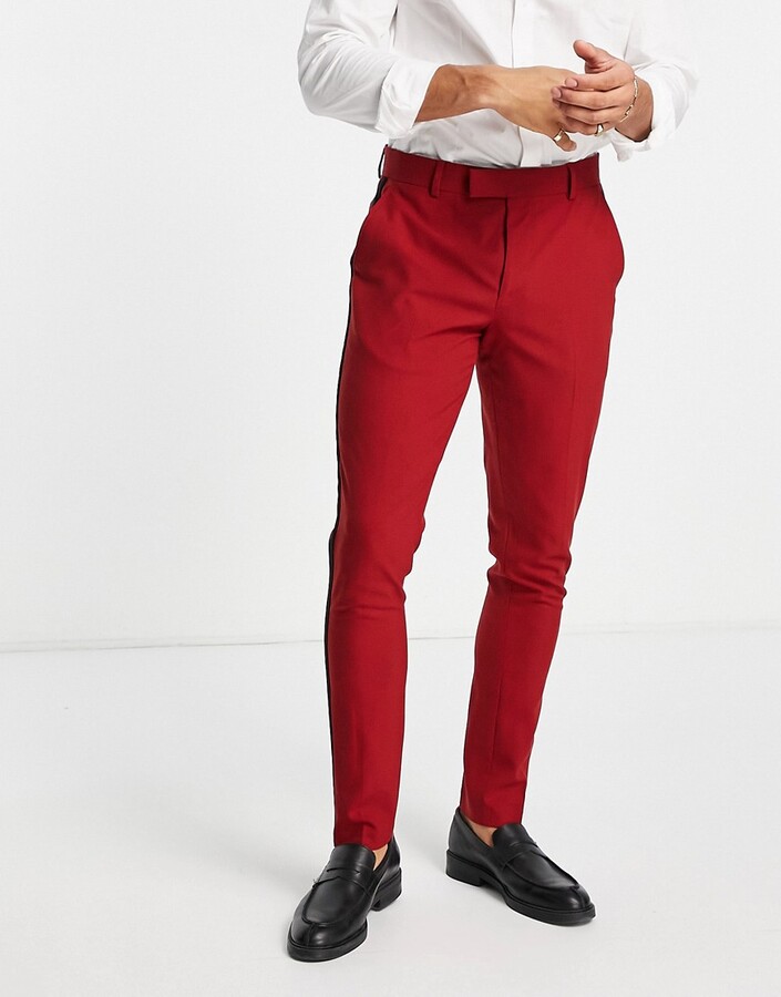 Mens Slim Red Dress Pants | ShopStyle