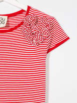 Thumbnail for your product : Douuod Kids front appliquée striped T-shirt