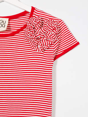 Douuod Kids front appliquée striped T-shirt