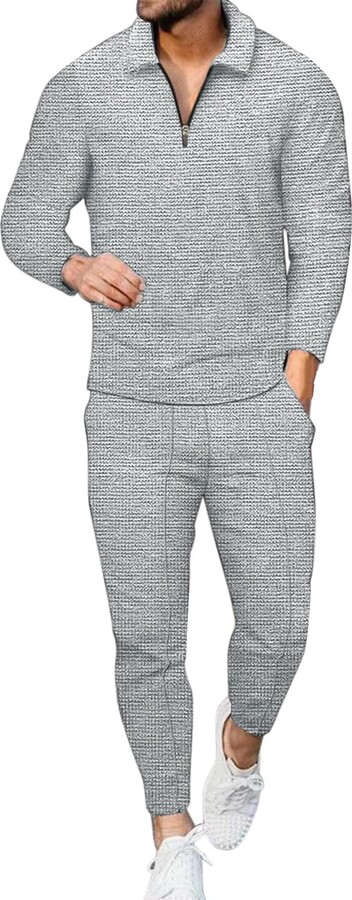 Caloter Athletic Tracksuits for Men Long Sleeve Full Zip Hooded