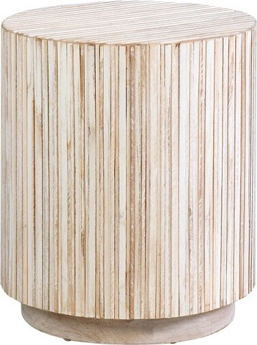 East At Main HashireRoundEndTableWhiteWash/Tan-EastatMain